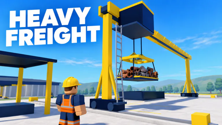 Heavy Freight: a yellow gantry crane lifts a load of scrap pipes.